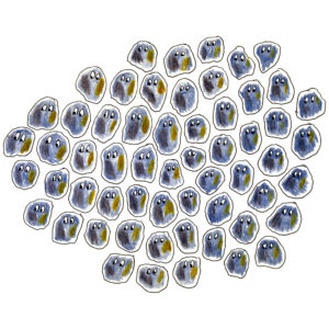 An intimate work on paper: Russell Etchen’s  “About 50 or 60 Rocks,” 2013, at Bill Arning Exhibitions.