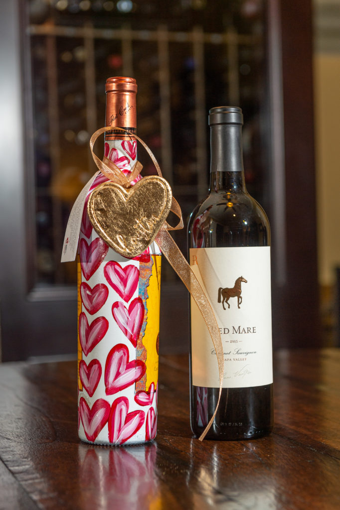 Heart-themed wines were delivered to participants in the American Heart Association virtual gala. (Photo by PWL Studio)