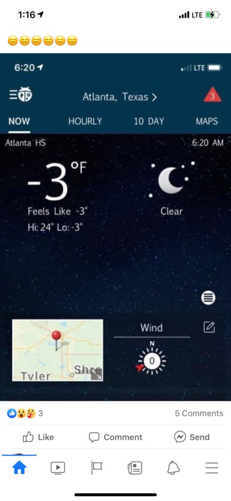 An unfriendly thermostat reading at Tony Buzbee's Antioch Ranch in East Texas thanks to winter storm Uri. (Courtesy of Antioch Ranch)