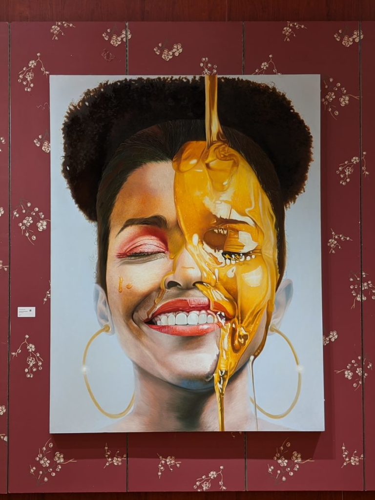 Haitian-born artist, Mathieu Jean Baptiste's was one of the most Instagrammed works of the show. The artist's "Saccharine pt2," 2020. (Photo by Crystal Correa)