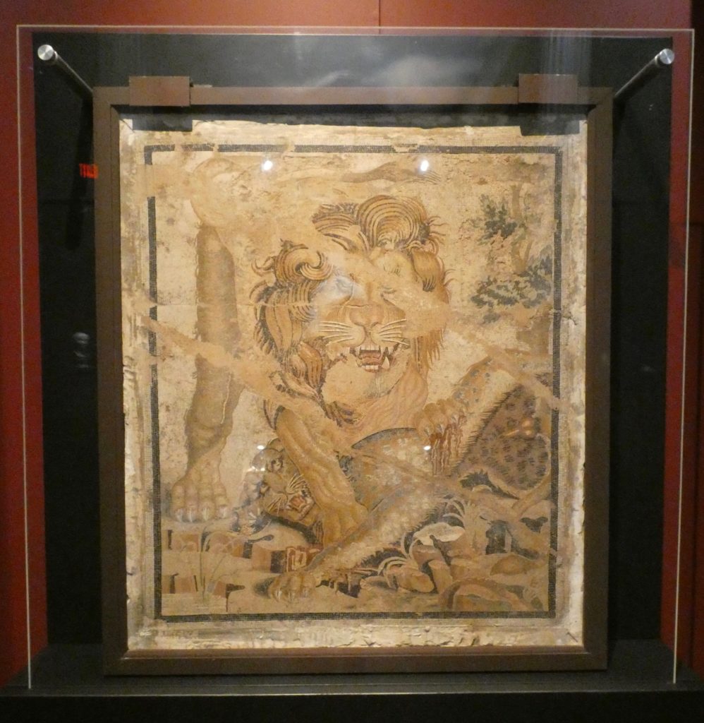 "Lion and Leopard Mosaic." 1st century A.D.(Photo by Tarra Gaines)