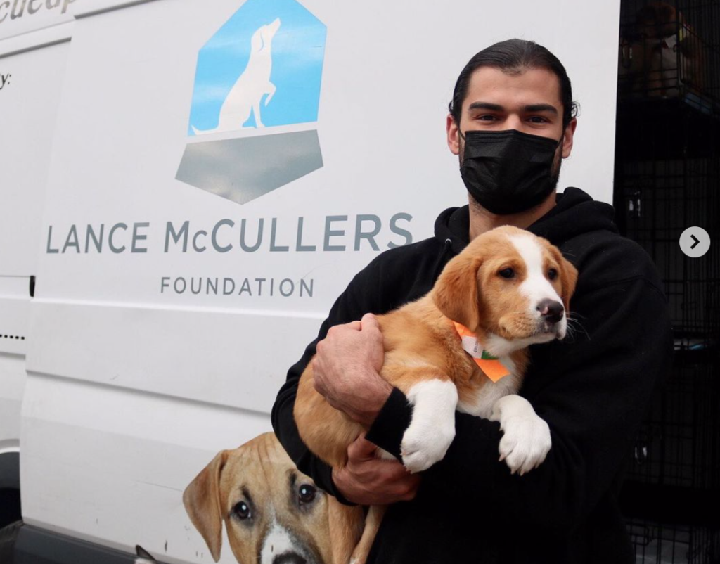 Lance McCullers Jr. with animals destined for the rescued pets movement, part of the work of his personal foundation.