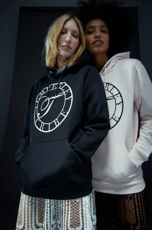 Temperley London introduced a unisex hooded sweatshirt with the brand logo. (Photo courtesy of Temperley London)