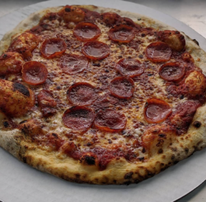 Wood-fired pepperoni pizza from Southern Yankee