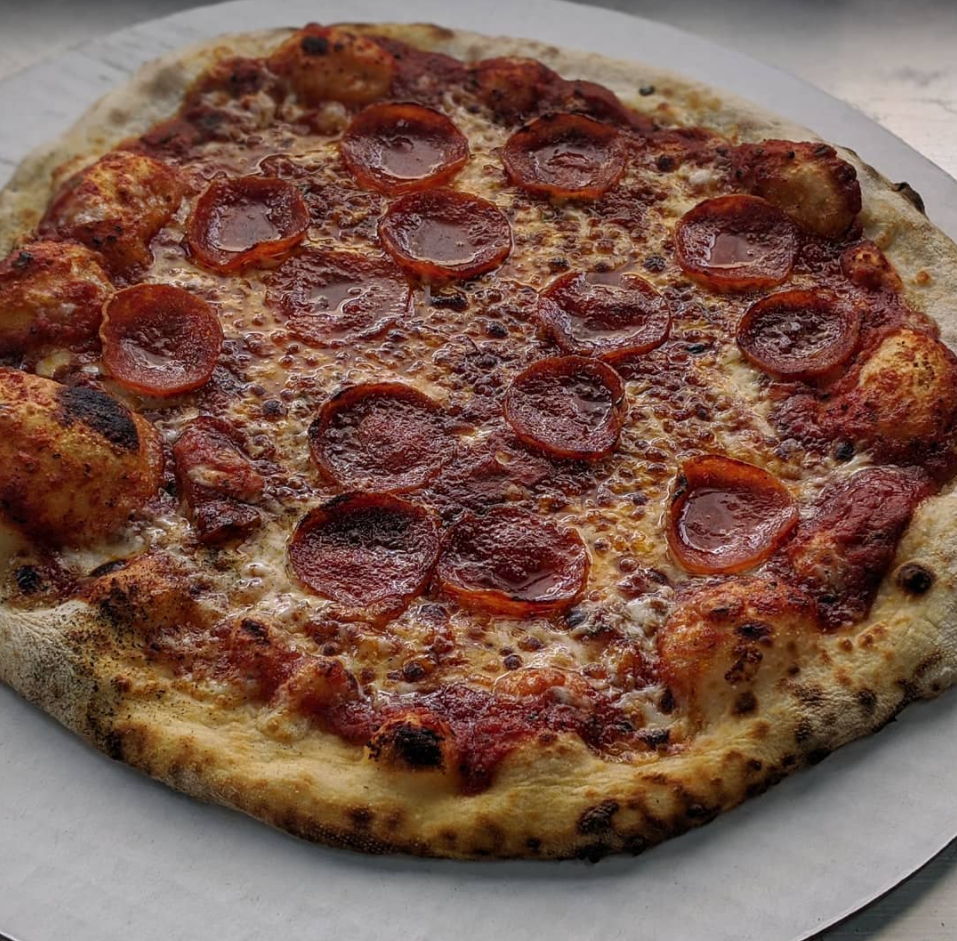Wood-fired pepperoni pizza from Southern Yankee