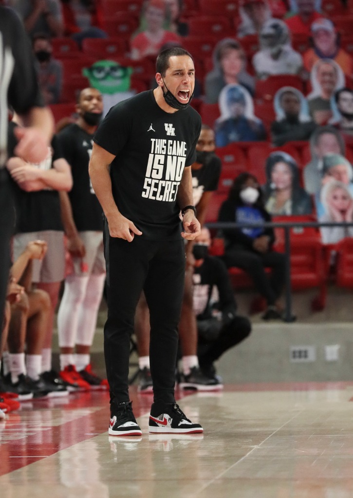 Kellen Sampson coached this game — and there was little doubting how much he was into it. (Courtesy UH Athletics)