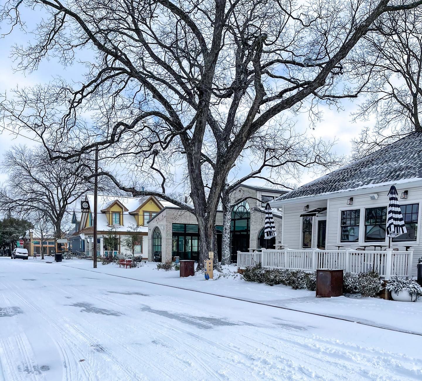 bishop arts district snow storm