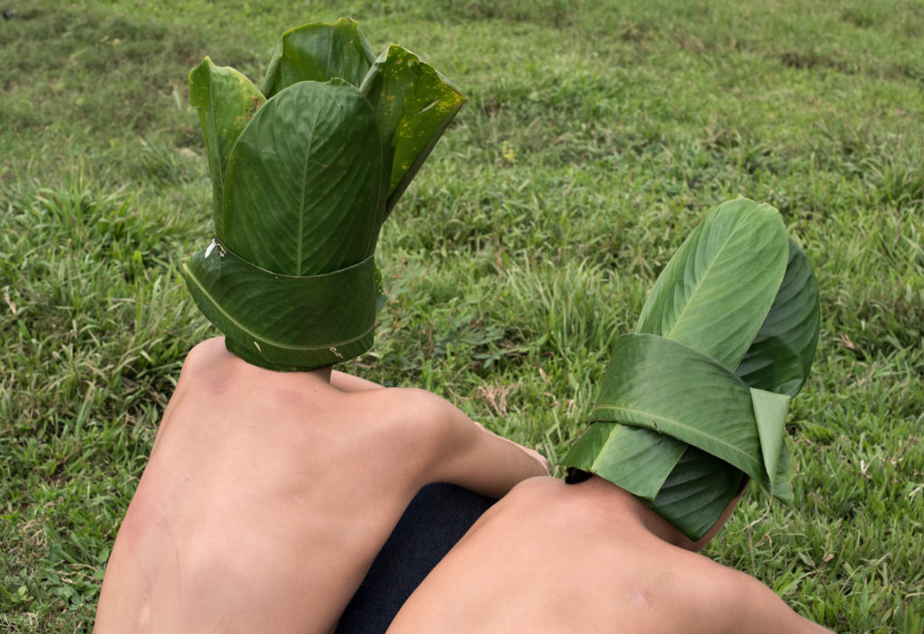 Cristina Velásquez 's "Leaf Hats," 2017-2018, possesses a Surreal edge. The Colombian artist is both a photographer and a weaver, creating a subtle body of work that addresses colonialism. Velásquez is Assembly's debut when the gallery opens at 4411 Montrose on Friday, July 15, 2022. 