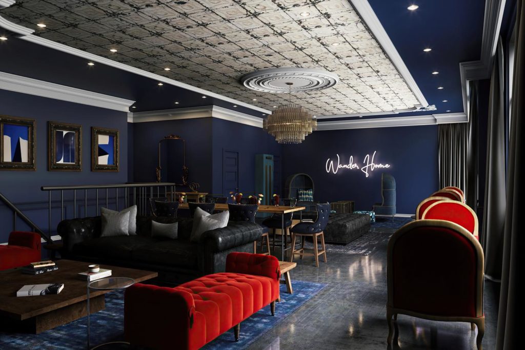 The upstairs seating area of Simona's at Colton House Hotel. (Courtesy)