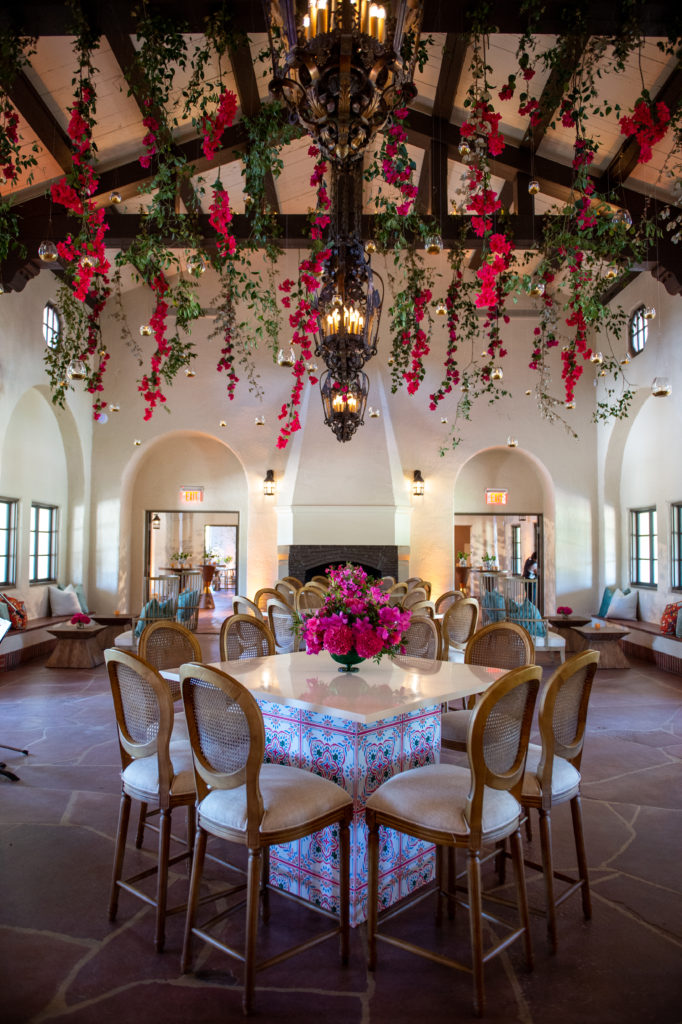 The great hall of Hermann Park Conservancy's Lott Hall is beautifully dressed for a would-be wedding. (Photo by Sarah Austin of Chris Bailey Photography)