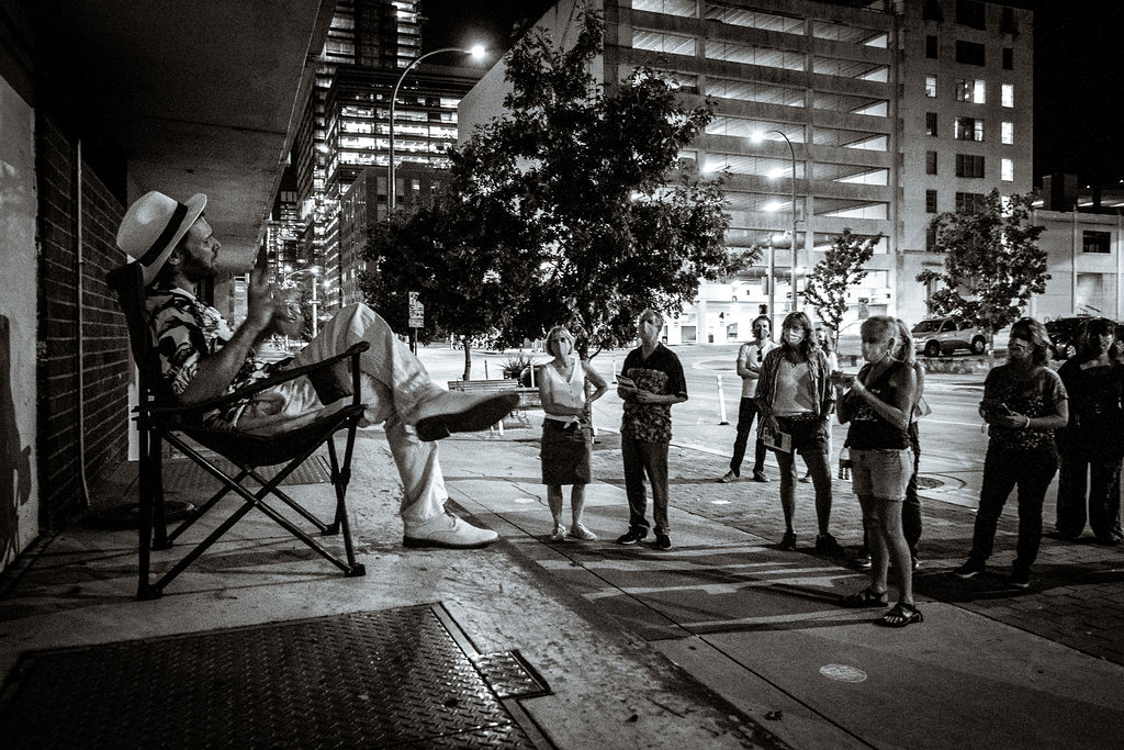 A scenes from the Austin Art Heist.