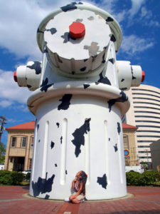Shelbi Nicole will also add her artistic touch to the Fire Museum of Texas' pavilion next to the world's largest working fire hydrant, donated by Disney for the re-release of 101 Dalmatians. (Photo by Beaumont Convention and Visitors Bureau)