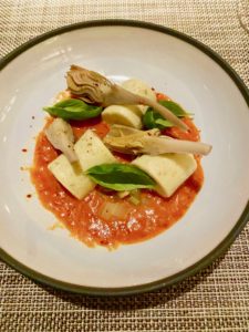 Lebanese Labne Dumplings with artichokes
