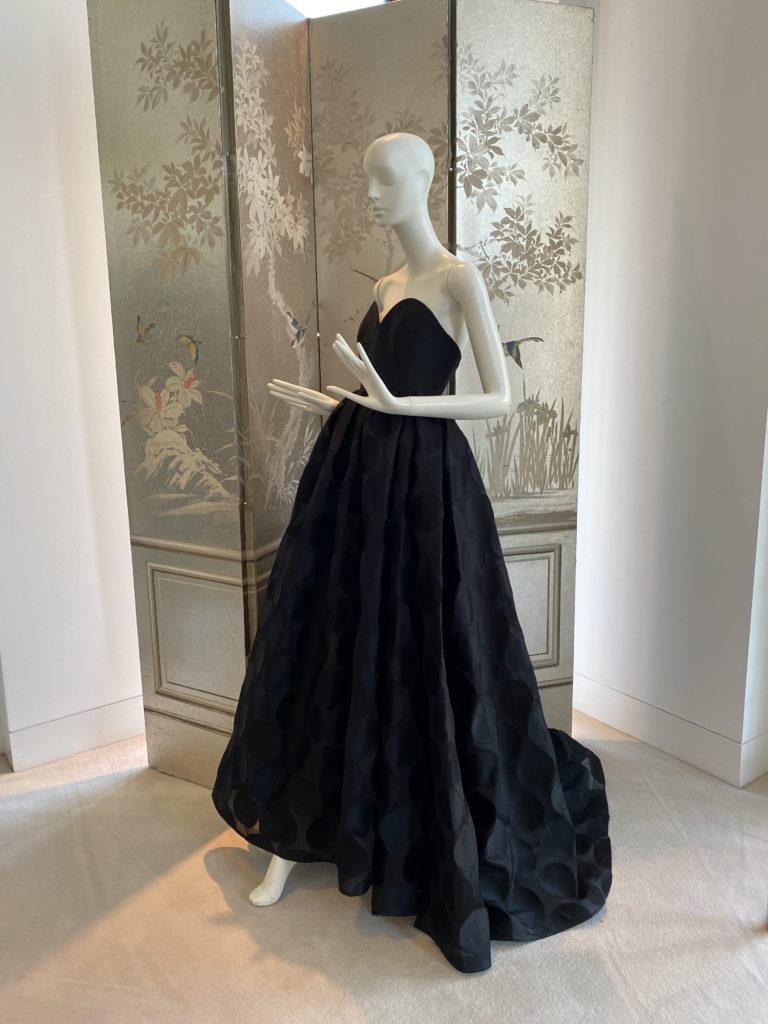 The Carolina Herrera ball gown on display in Tootsies new private salon in the center now called Arrive.
