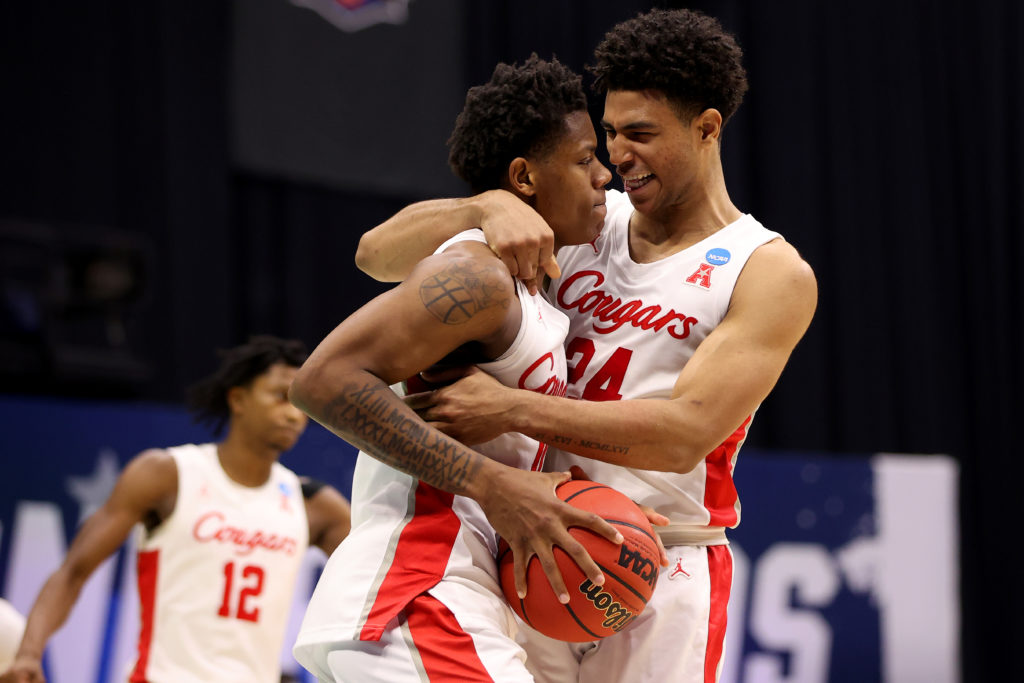 Marcus Sasser and Quentin Grimes enjoyed a lot of great moments together at the University of Houston. Now they're both making their mark in the NBA. (Photo by Jamie Schwaberow/NCAA Photos via Getty Images)