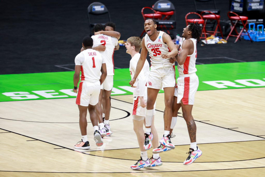 Fabian White Jr. (No. 35) played a major role in the University of Houston's comeback. (Photo by Justin Tafoya/NCAA Photos via Getty Images)