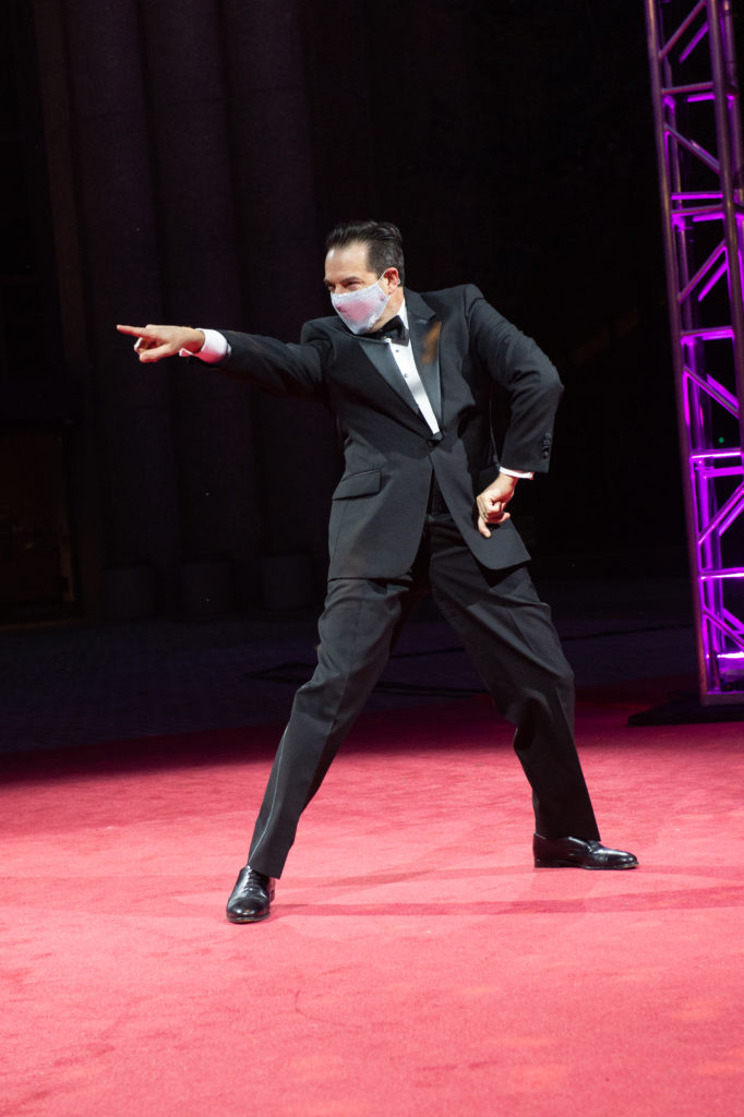 Houston Ballet executive director Jim Nelson gets his 'Saturday Night Fever' during the Houston Ballet virtual gala. (Photo by Wilson Parish)