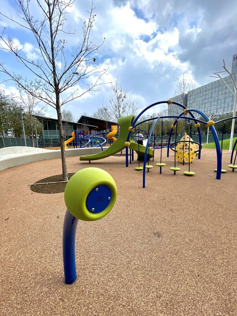 Renovation of Discovery Green's McGovern Playground was designed by Hargreaves Jones Associates. (Photo by (Photo by Sheila Wright, Courtesy of Discovery))