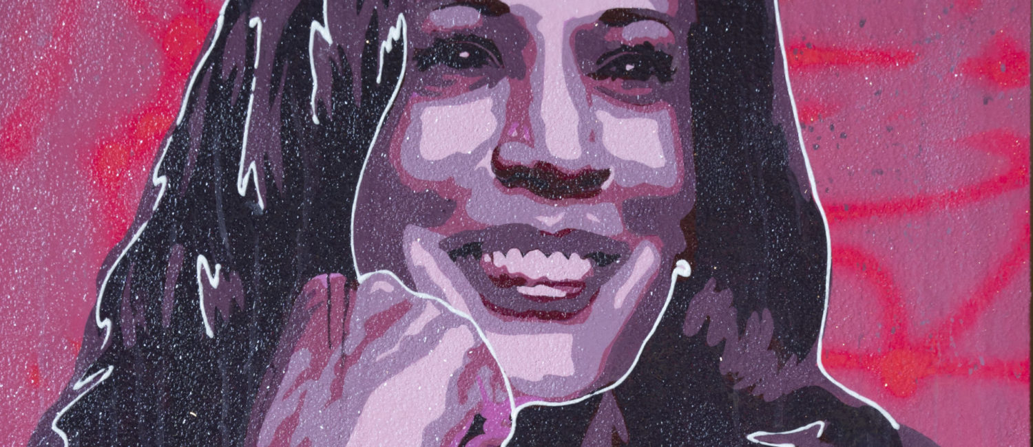 Artist Kaima Marie painted a Kamala Harris portrait in 2018, and now she has made a second one, “HERstory”