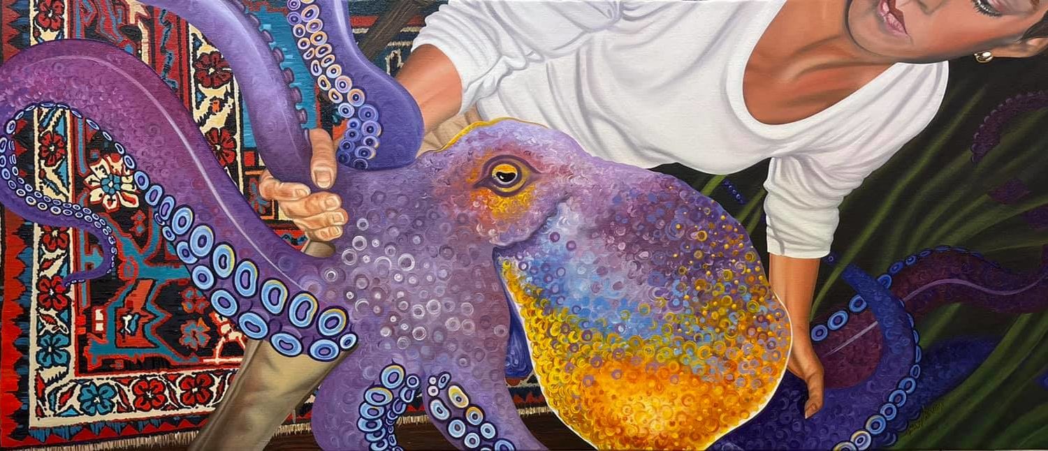 Lamb – her own work displayed at Spring Gallery Night this year, entitled Take Care of Our World.