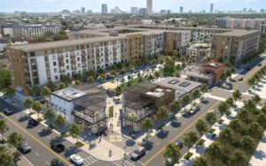 Regent Square Phase 2 aerial rendering corner of Dunlavy and W Dallas