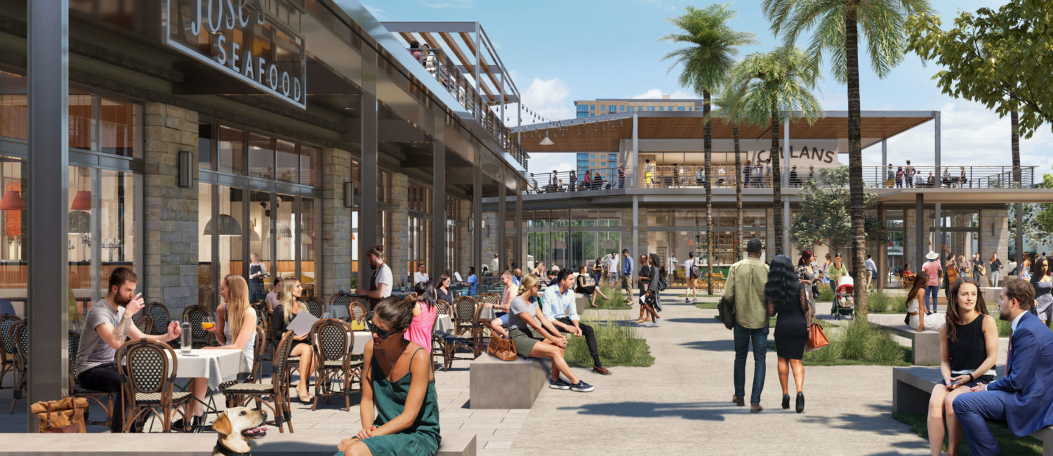 Regent Square Phase 2 retail rendering – Underbelly Hospitality restaurant site at rear of image