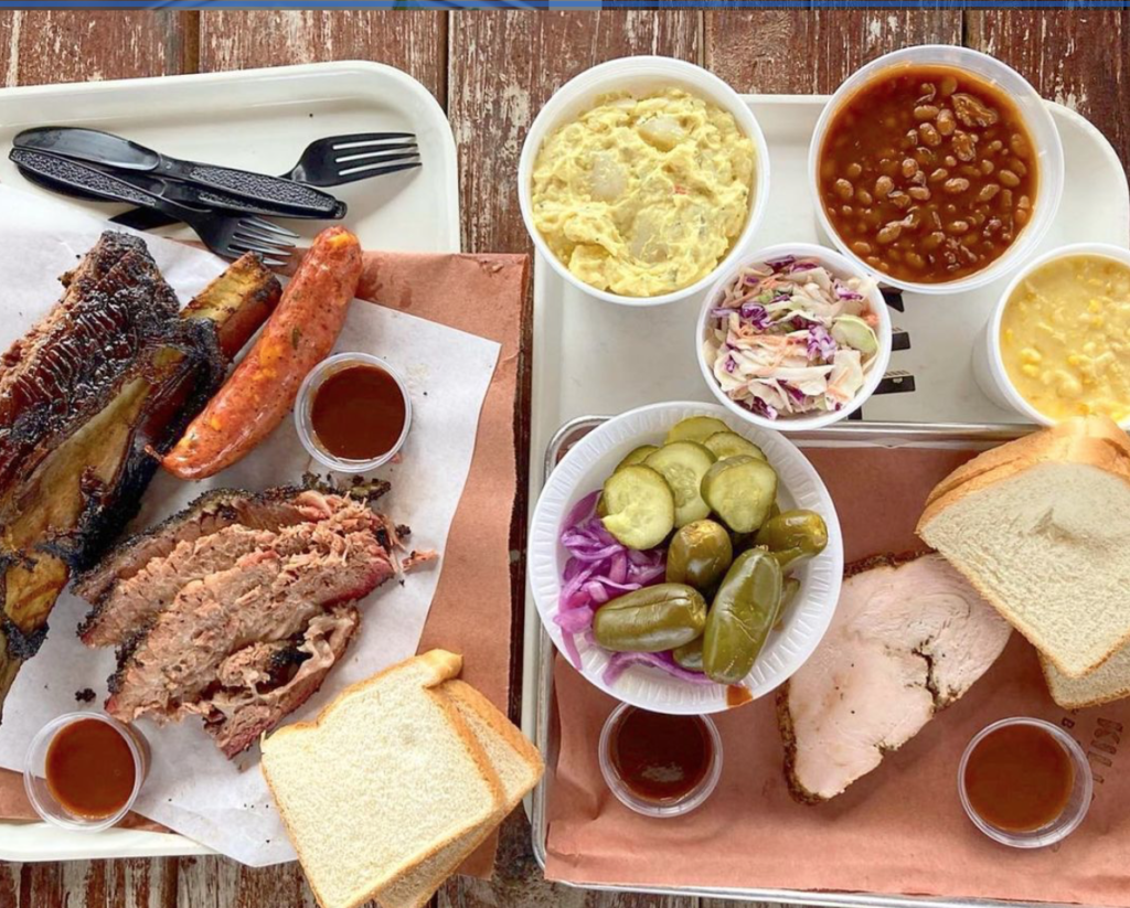 A typical lunch at Killen's Barbecue in The Woodlands.
