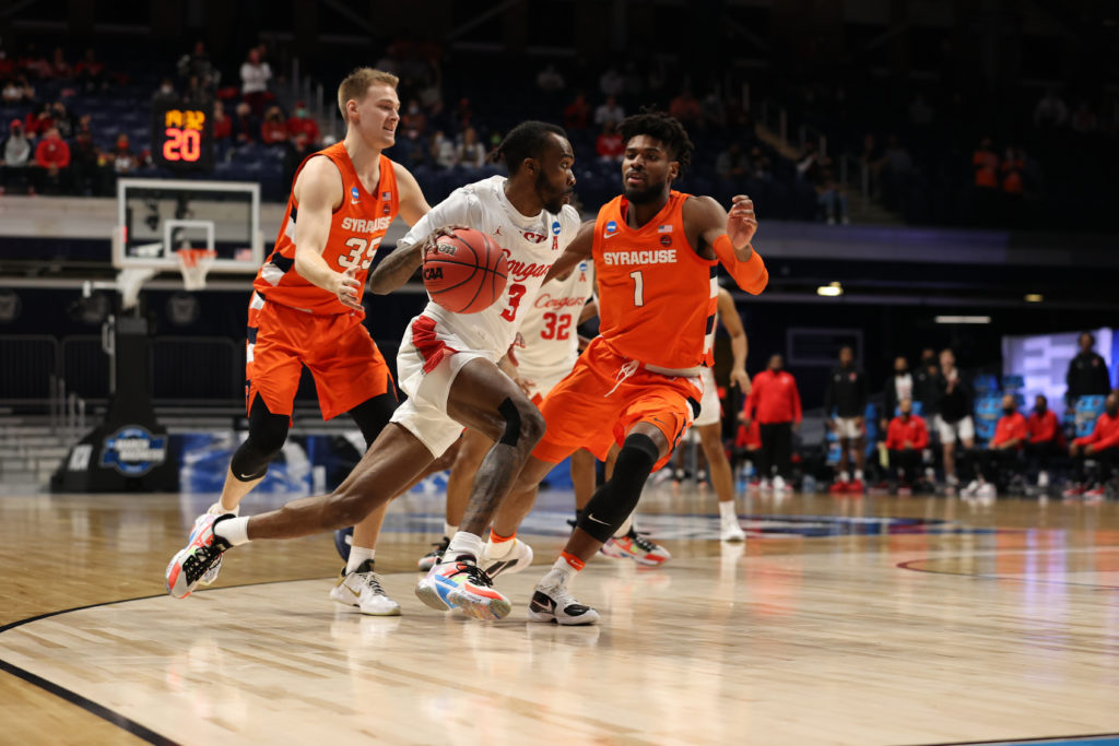 DeJon Jarreau played a nearly perfect floor game against Syracuse. (Photo by Jamie Schwaberow/NCAA Photos via Getty Images) 