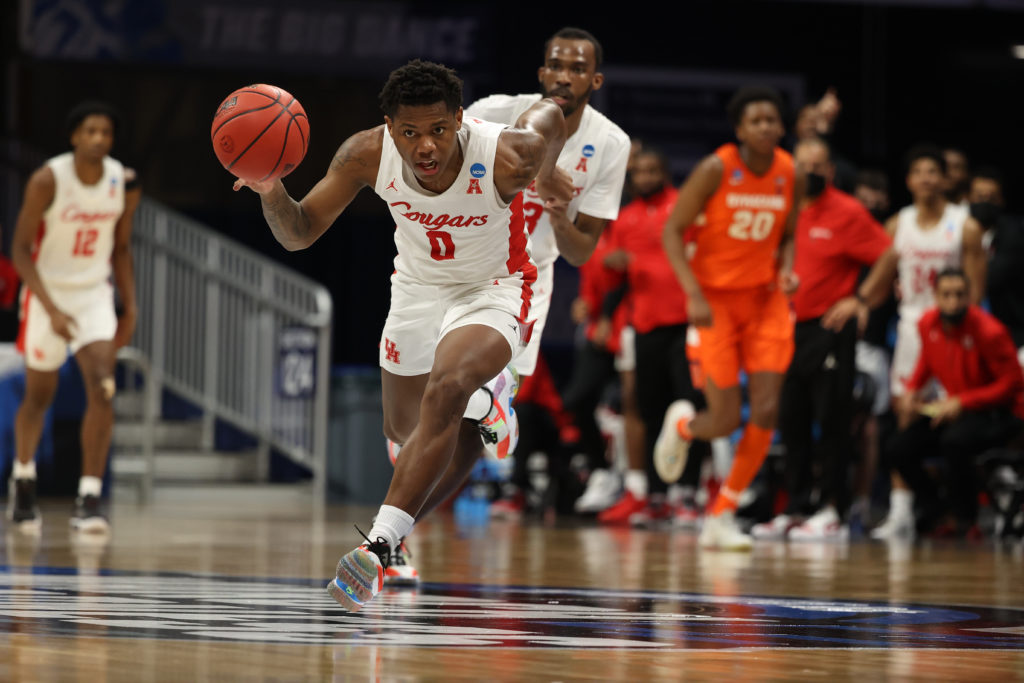 Marcus Sasser helped give Houston a speed advantage against Syracuse. (Photo by Trevor Brown Jr/NCAA Photos via Getty Images)