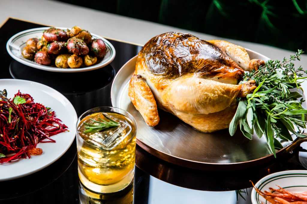 A full roasted chicken is on the menu at La Colombe d'Or's Tonight & Tomorrow restaurant. (Photo courtesy of La Colombe d'Or)