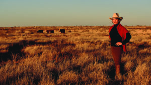 Anne Marion on her Four Sixes Ranch, Guthrie, Texas, 2004. (Photo by Wyman Meinzer, courtesy the Estate of Mrs. John L. Marion and Sotheby’s)