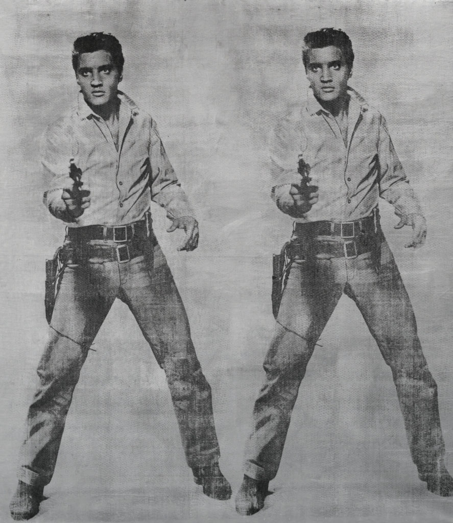 Andy Warhol’s Elvis 2 Times, 1963, estimate $20 to $30 million, speaks to the lore of the American cowboy via the King.