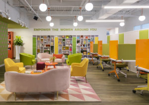 Various membership levels grant SheSpace users access to desks, chairs and sofas. (Photo by Photos by Julie Soefer)