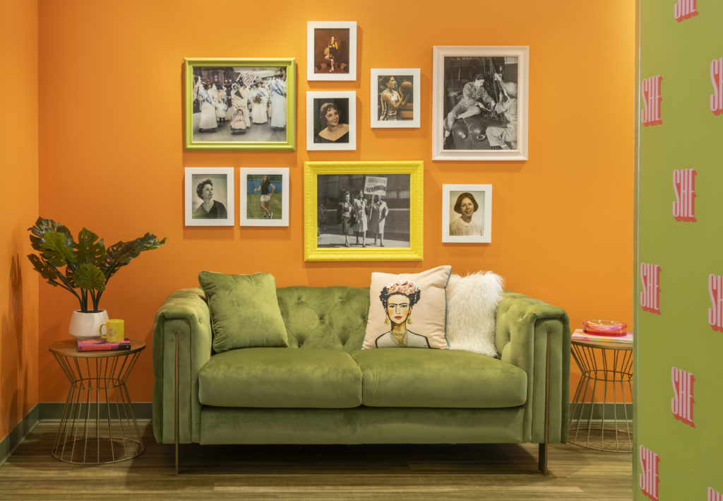 Think better on a sofa? SheSpace has lots of cozy spots throughout the office.