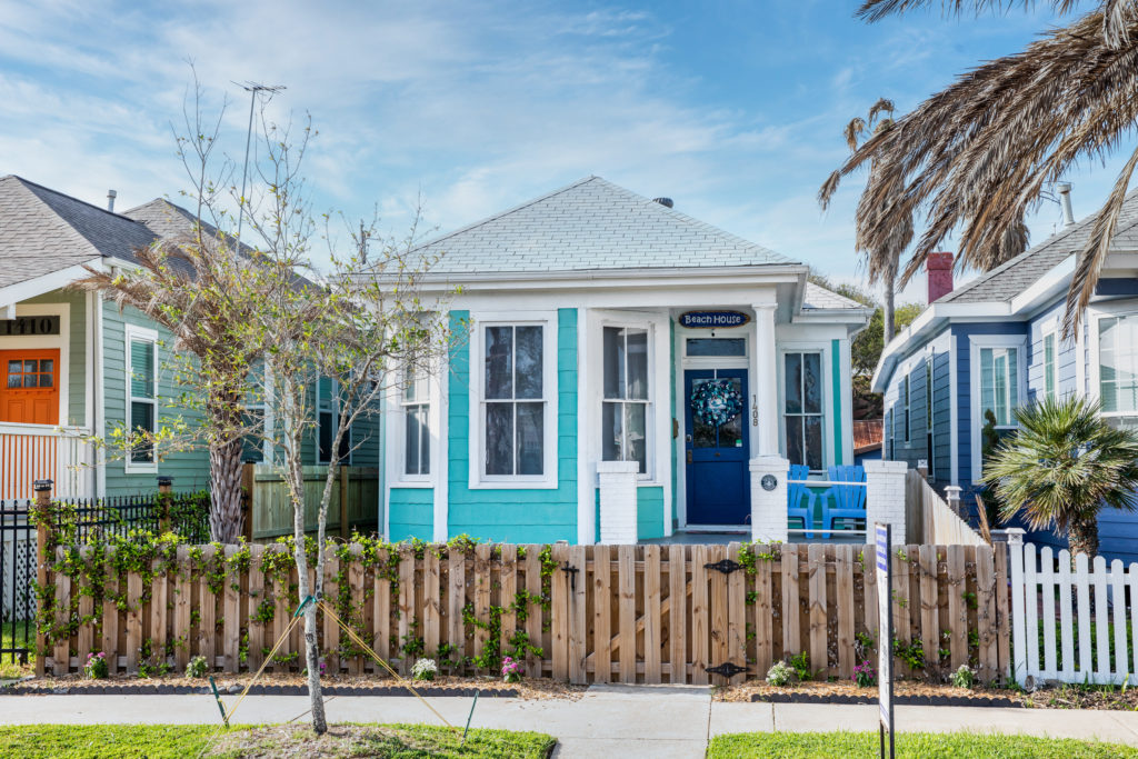 Now considered a beach bungalow, this 1913 four-room cottage was one of three built as affordable housing by the Galveston Suburban Improvement Company.  (Photo by Koby Brown Photography)