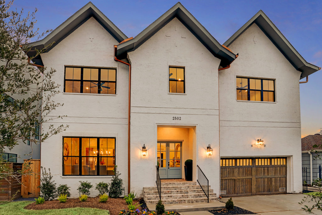 Clean lines and symmetry from the front door.