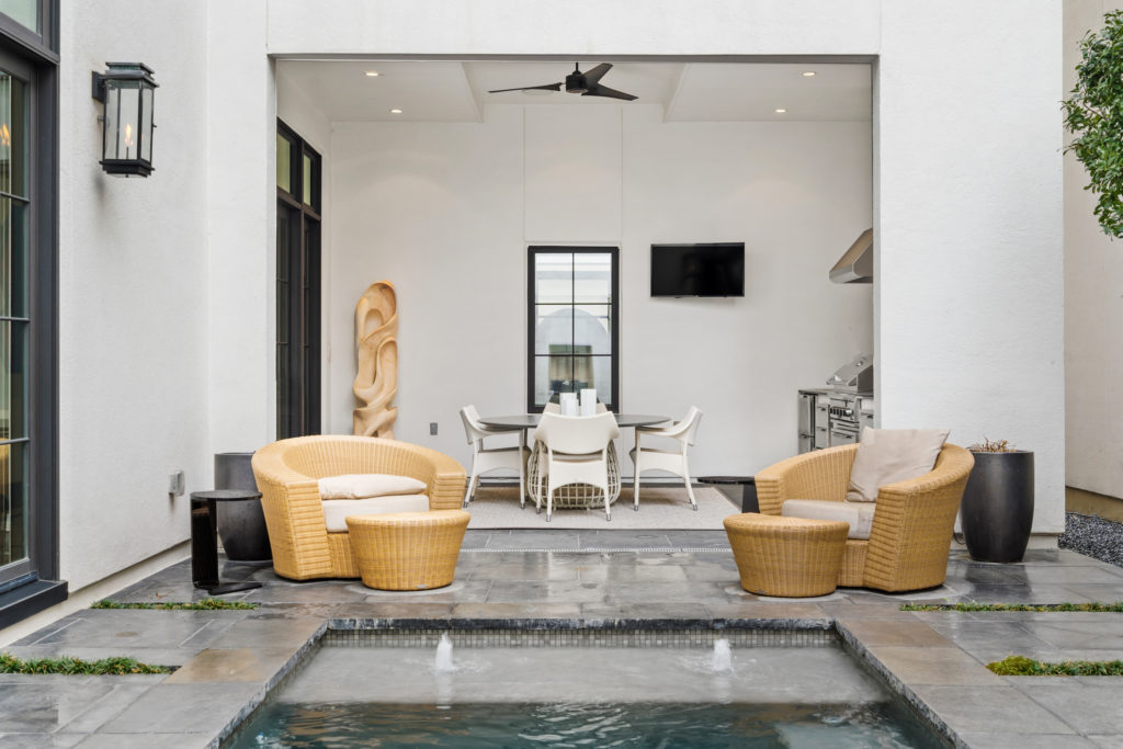 The pool courtyard at 2521 Westgate in Glendower Court received a 2017 ASID Ruby Award for Best Outdoor Living Space. (Photo by Sonya Bertolino)