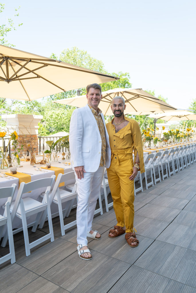 Host Bill Baldwin and birthday boy Fady Armanious  celebrating Tootsies creative director's 39th on the rooftop terrace of Boulevard Realty. (Photo by Daniel Ortiz)