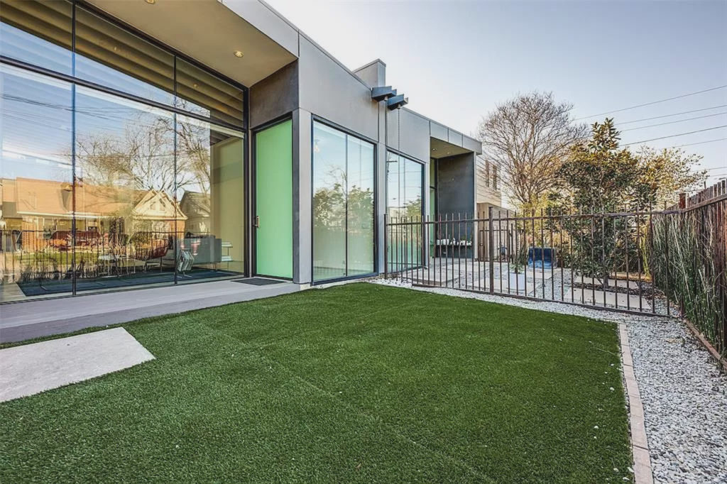 The unique exterior is a standout in the evolving neighborhood.