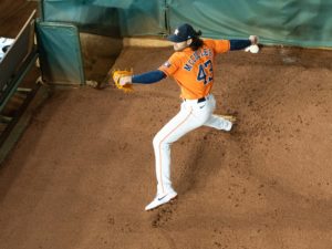 Houston Astros pitcher McCullers faced the Oakland A’s at Minute Maid Park