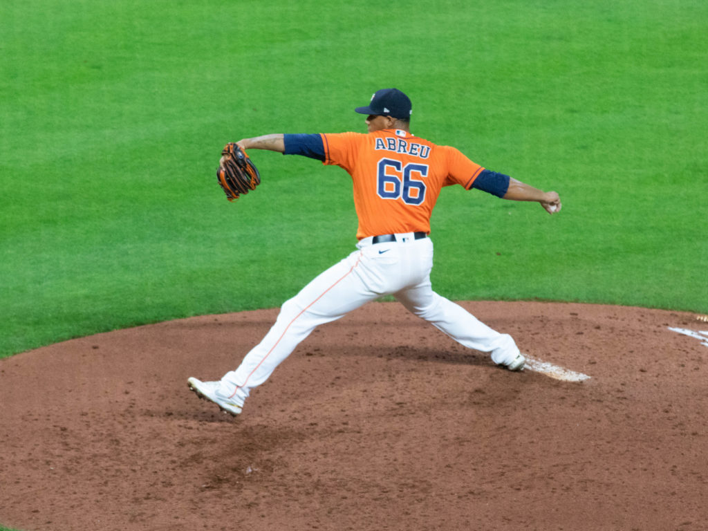 Bryan Abreu gives the Astros a weapon out of the bullpen.  (Photo by F. Carter Smith)