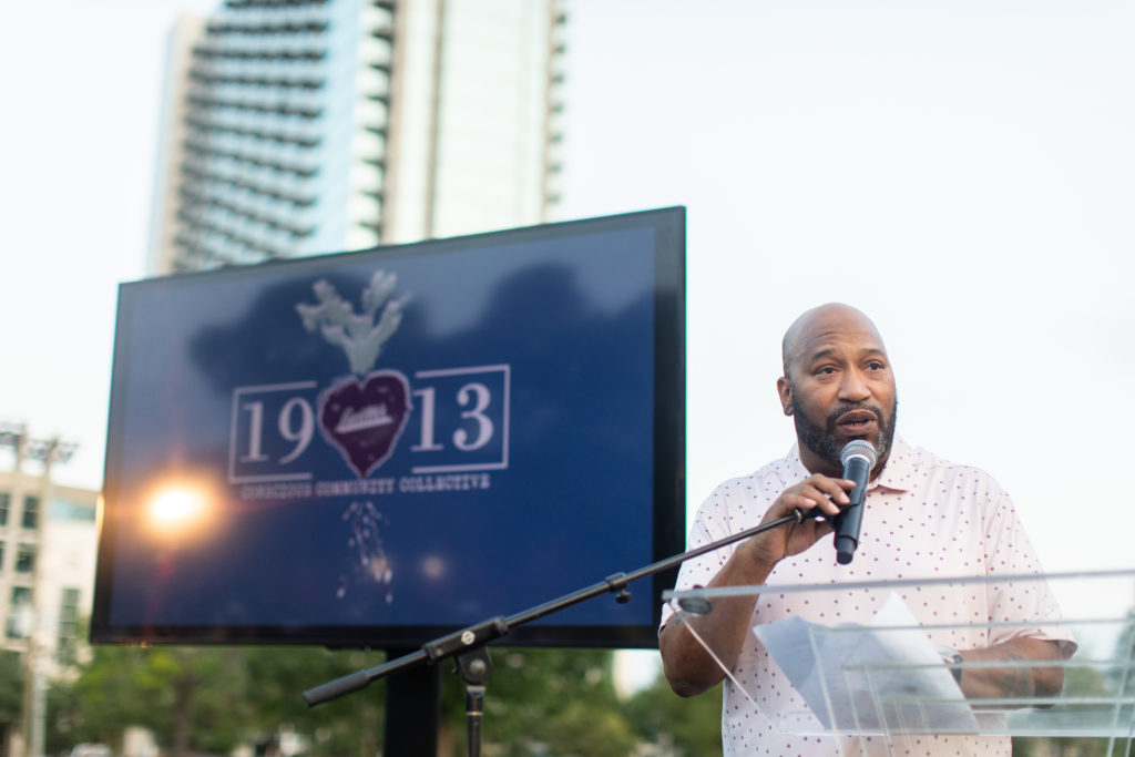 Rap legend Bun B serves as emcee at the Lucille 1913 golf tournament awards dinner at Hermann Park Golf Course. (Photo by Leah Wilson)