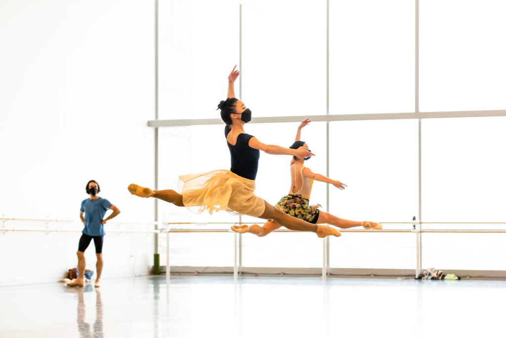 Artists of Houston Ballet in Company class.   (Photo by Lawrence Elizabeth Knox)