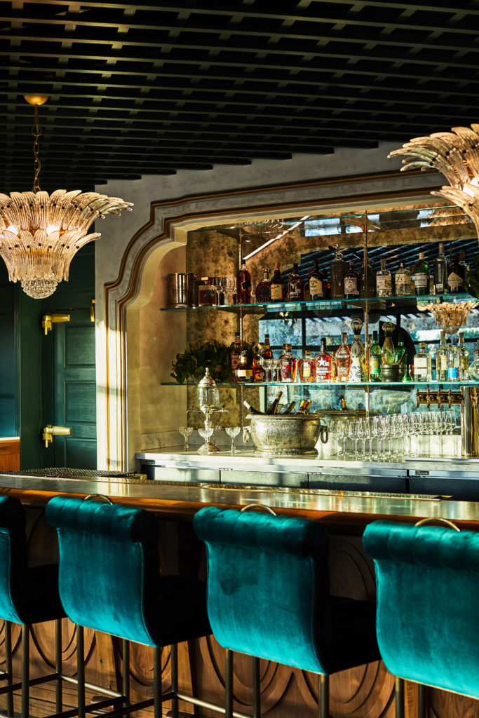 Lutie's warm, sumptuous interiors designed by Ken Fulk. (Photo by Commodore Perry Estate, Auberge Resorts Collection)