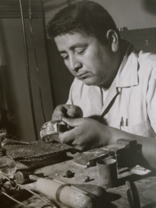 Hopi Native American artist Charles Loloma was an influential jeweler in the 20th century. Photograph of Charles Loloma from the Arizona Chamber of Commerce