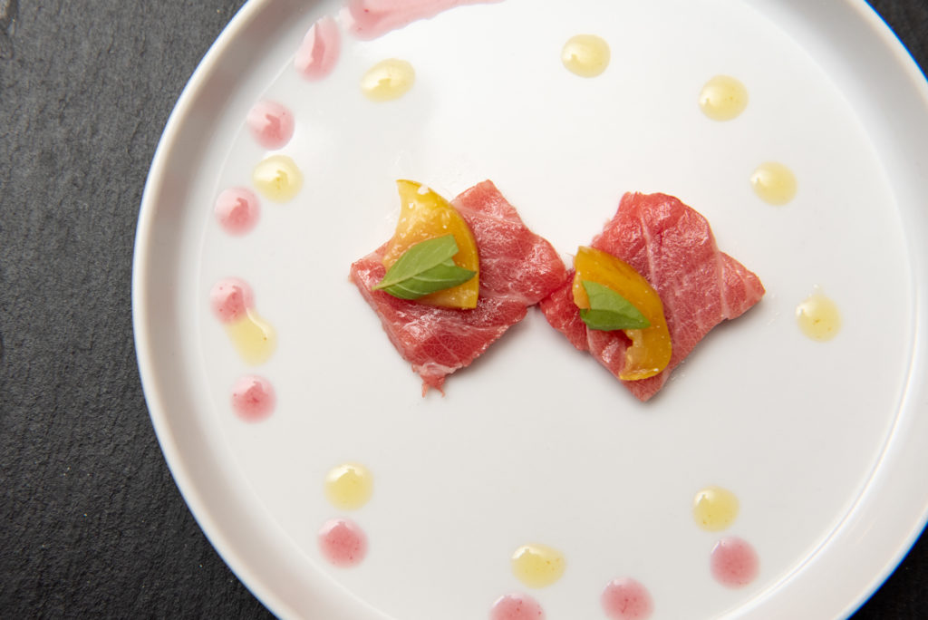 ReikiNa's inventive dishes include chutoro and fermented plums (Photo by Kat Ambrose).