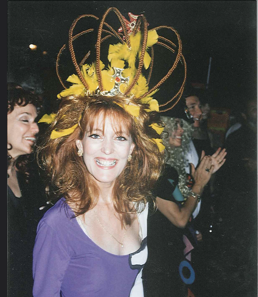 Gracie Cavnar rocks a fascinator at Lawndale Hair Ball 1996. Courtesy Lawndale Art Center.