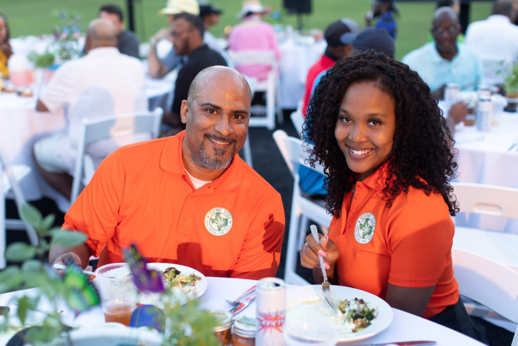 Highway Vodka's Wendell Robbins III & Codi Fuller at the Lucille's 1913 golf tournament awards dinner at Hermann Park Golf Course. (Photo by Leah Wilson)
