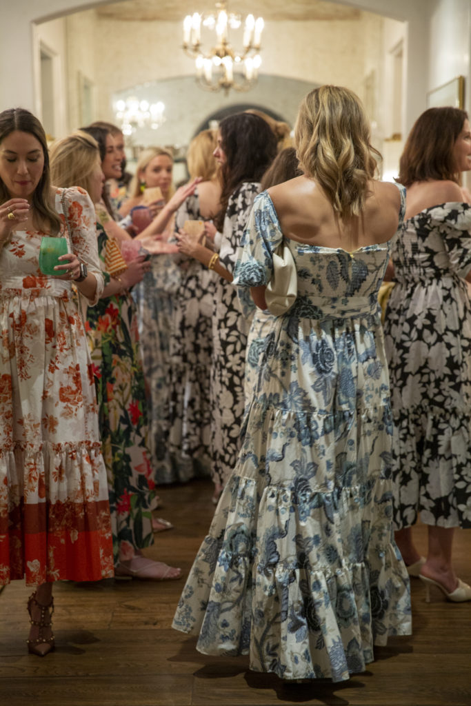 Floral frocks by Cara Cara create an uber feminine tableau at the home of Lyndsey Zorich of The Avenue fame  (Photo by Jenny Antill Clifton)