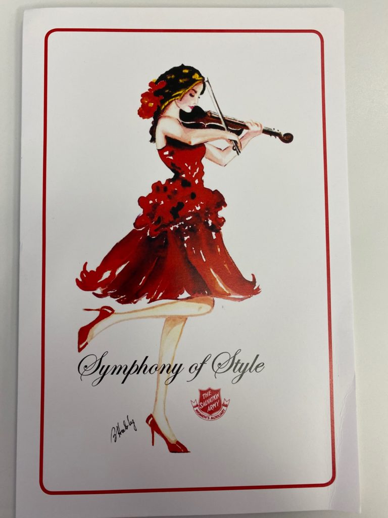 The Salvation Army Reflections on Style invitation with the 'Symphony of Style' logo (Photo by Jenny Antill Clifton)